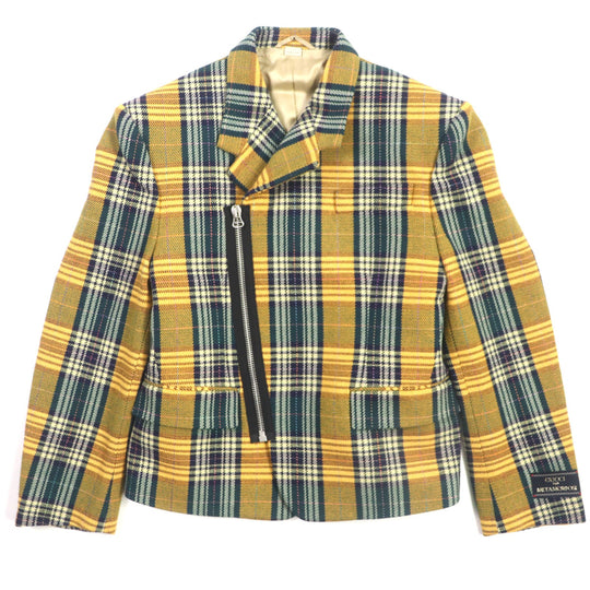 GUCCI Riders jacket 710795 Outer: 88% wool, Outer: 10% nylon, Outer: 2% rayon, Lining: 100% rayon, Sleeve lining: 100% cupra yellow-green METAMORFOSI mens 46 Used Authentic