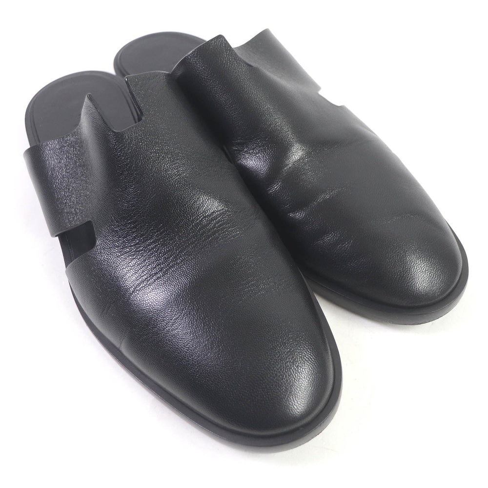 HERMES Sandals Main: Leather black mens 43 Used Authentic