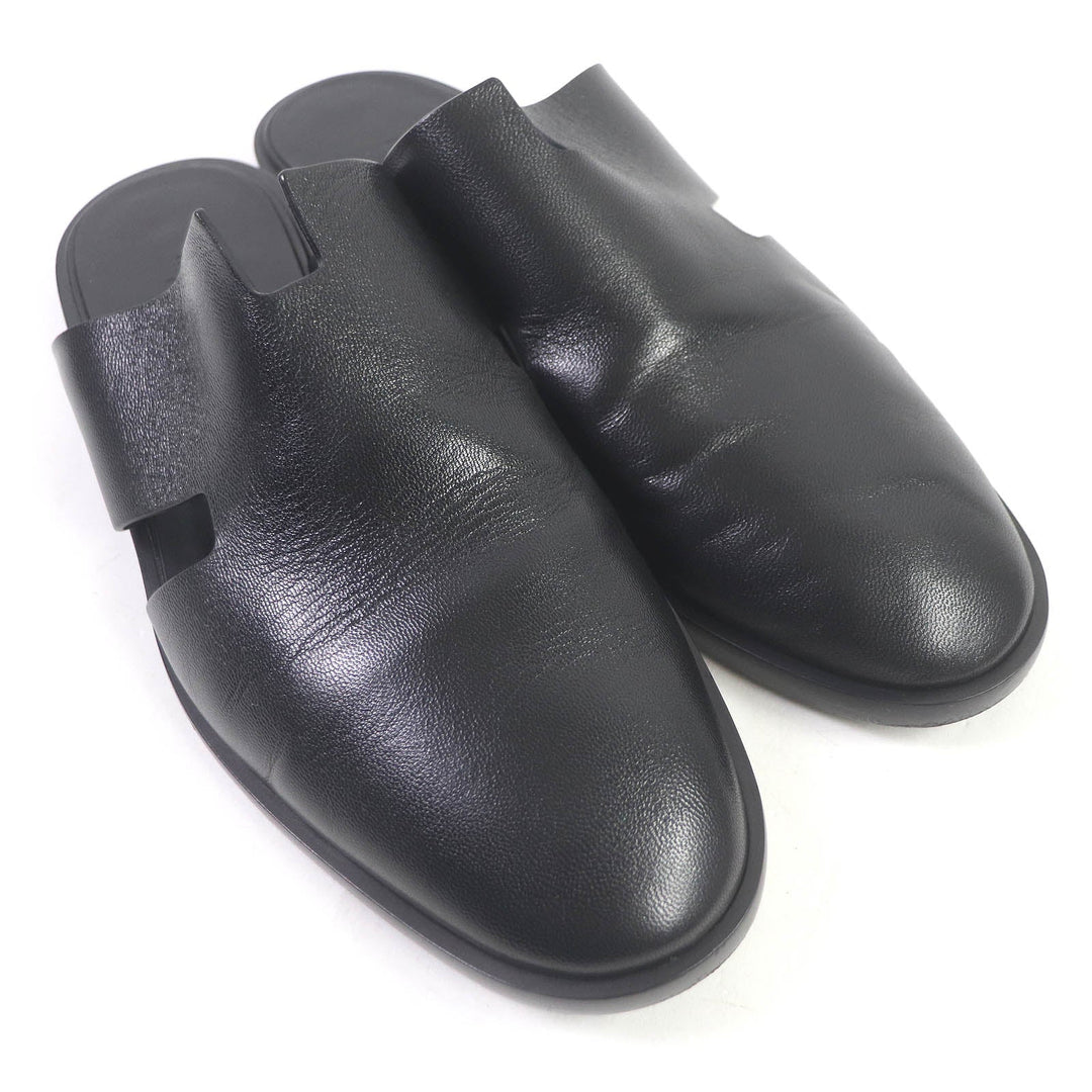 HERMES Sandals Main: Leather black mens 43 Used Authentic