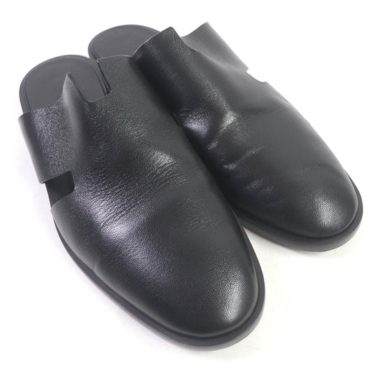 HERMES Sandals Main: Leather black mens 43 Used Authentic
