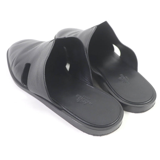 HERMES Sandals Main: Leather black mens 43 Used Authentic