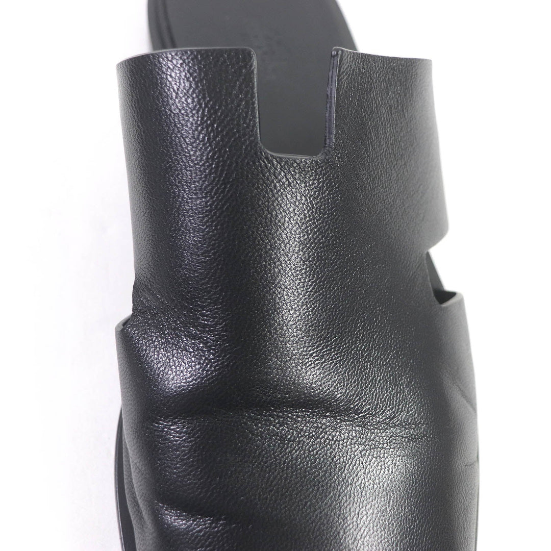 HERMES Sandals Main: Leather black mens 43 Used Authentic
