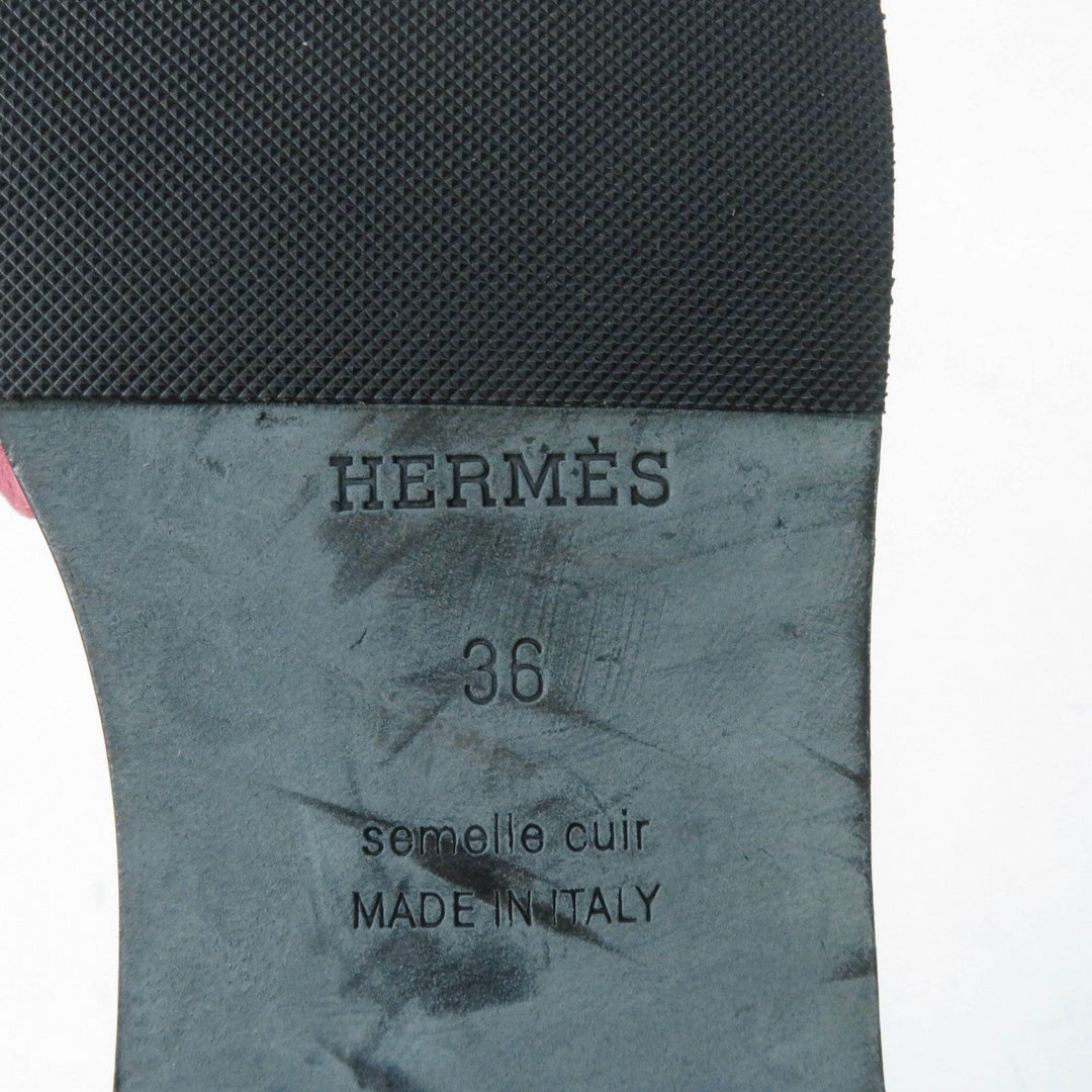 HERMES Sandals Main: Suede leather pink Oran Women 36 Used Authentic