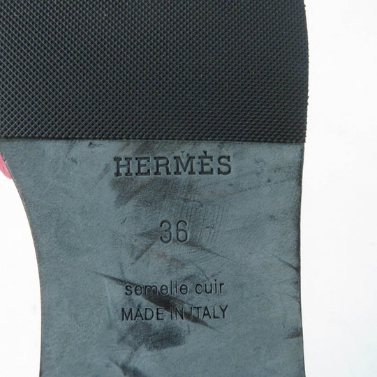HERMES Sandals Main: Suede leather pink Oran Women 36 Used Authentic