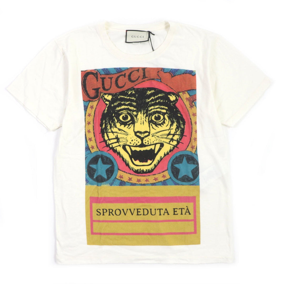 GUCCI Short sleeve T-shirt 493117 Main: 100% cotton white mens S Used Authentic