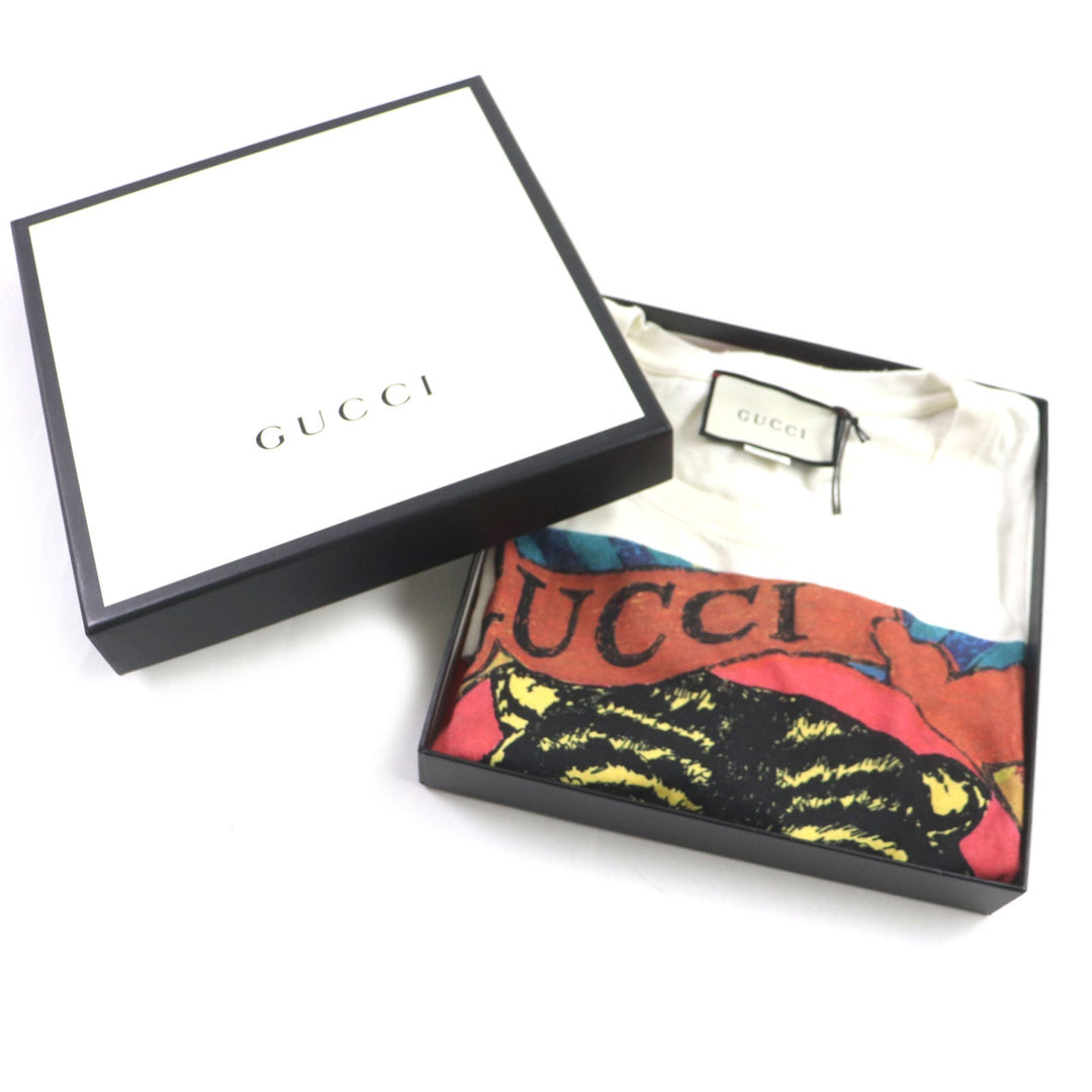 GUCCI Short sleeve T-shirt 493117 Main: 100% cotton white mens S Used Authentic