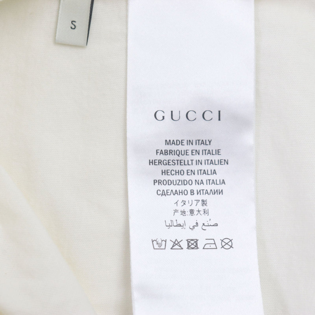 GUCCI Short sleeve T-shirt 493117 Main: 100% cotton white mens S Used Authentic