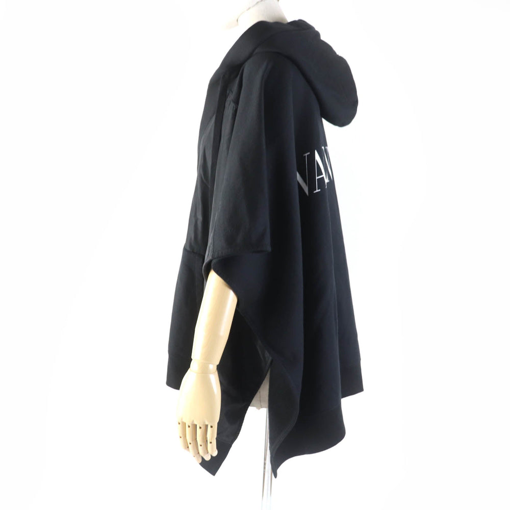 VALENTINO poncho XB0MS00K75B Main: 94% cotton, Main: 6% nylon, Part: 61% silk, Part: 39% polyester, Part: 96% cotton black Women S Used Authentic