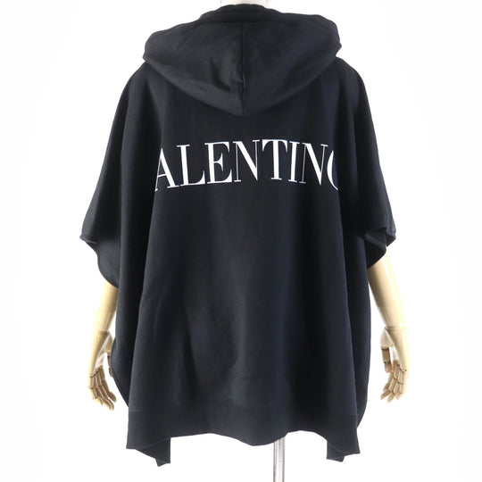 VALENTINO poncho XB0MS00K75B Main: 94% cotton, Main: 6% nylon, Part: 61% silk, Part: 39% polyester, Part: 96% cotton black Women S Used Authentic
