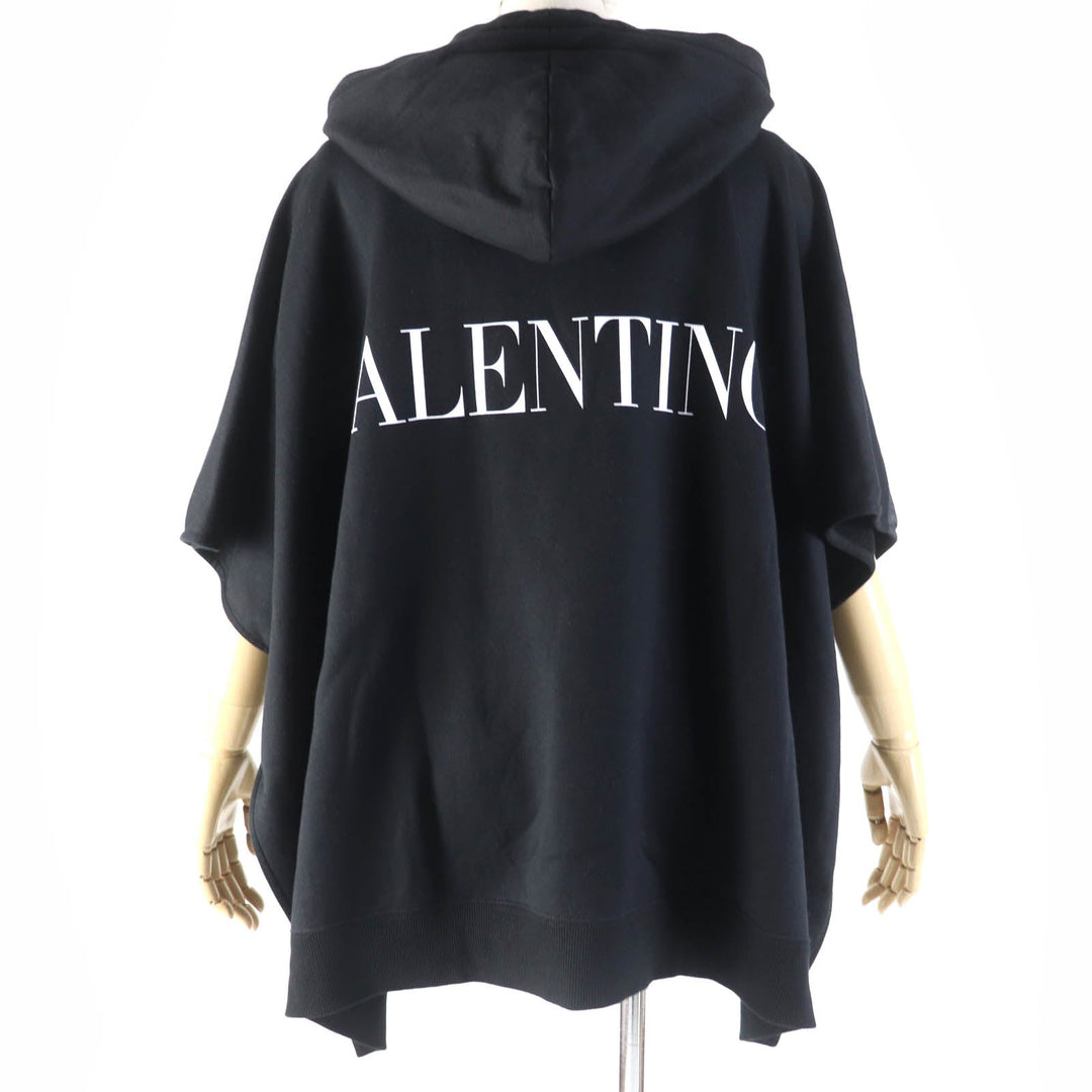 VALENTINO poncho XB0MS00K75B Main: 94% cotton, Main: 6% nylon, Part: 61% silk, Part: 39% polyester, Part: 96% cotton black Women S Used Authentic