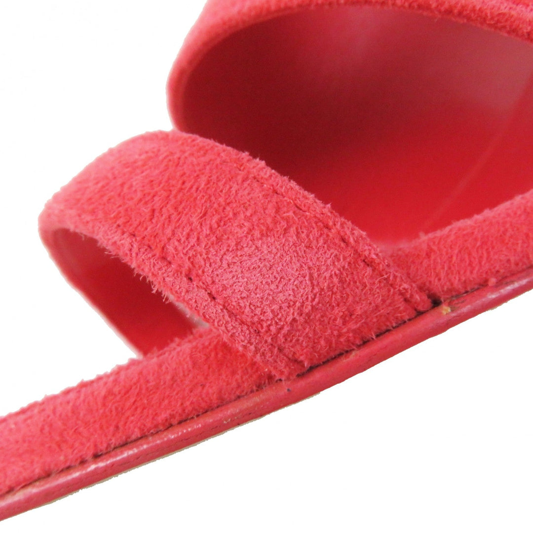 HERMES Sandals 211060Z Main: Suede leather Rouge Corazon Cornelia Women 35 1/2 Used Authentic