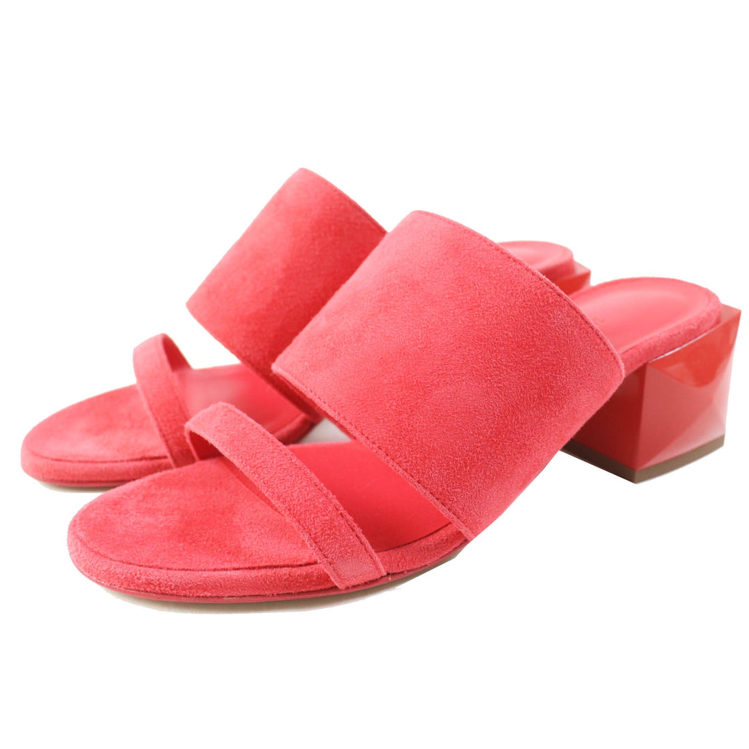 HERMES Sandals 211060Z Main: Suede leather Rouge Corazon Cornelia Women 35 1/2 Used Authentic