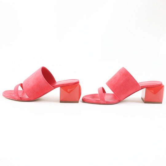 HERMES Sandals 211060Z Main: Suede leather Rouge Corazon Cornelia Women 35 1/2 Used Authentic