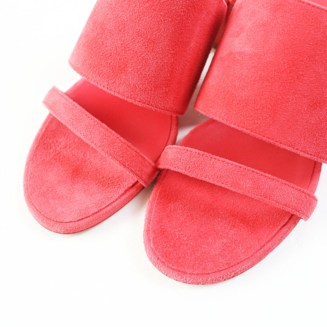 HERMES Sandals 211060Z Main: Suede leather Rouge Corazon Cornelia Women 35 1/2 Used Authentic