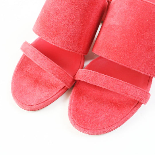 HERMES Sandals 211060Z Main: Suede leather Rouge Corazon Cornelia Women 35 1/2 Used Authentic