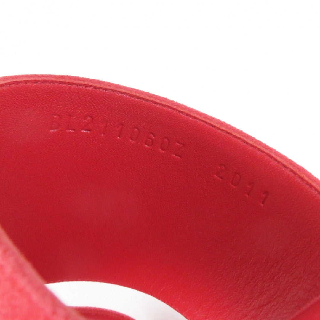 HERMES Sandals 211060Z Main: Suede leather Rouge Corazon Cornelia Women 35 1/2 Used Authentic