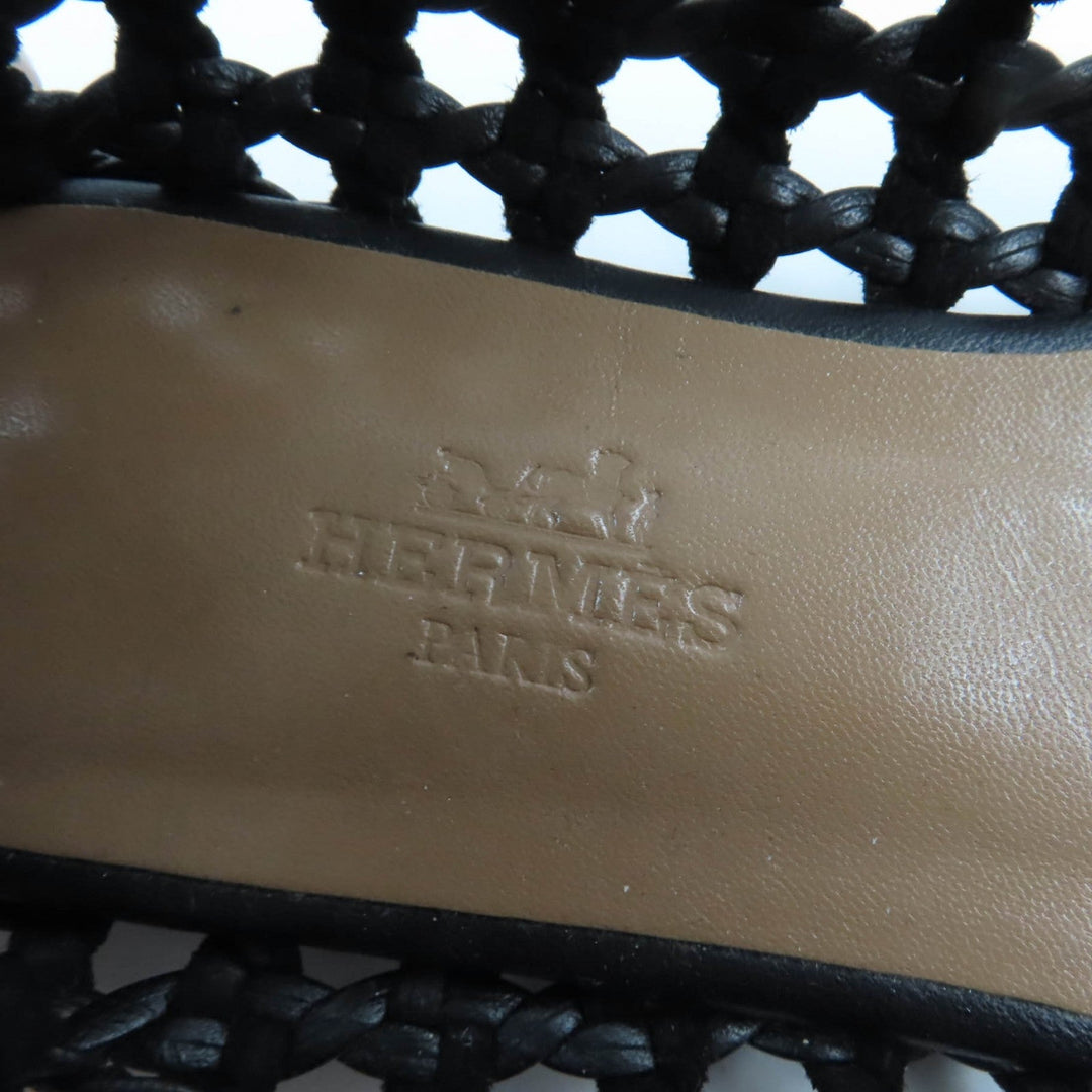 HERMES pumps Main: Leather, Part: Suede leather black Minoruk Women 36 1/2 Used Authentic