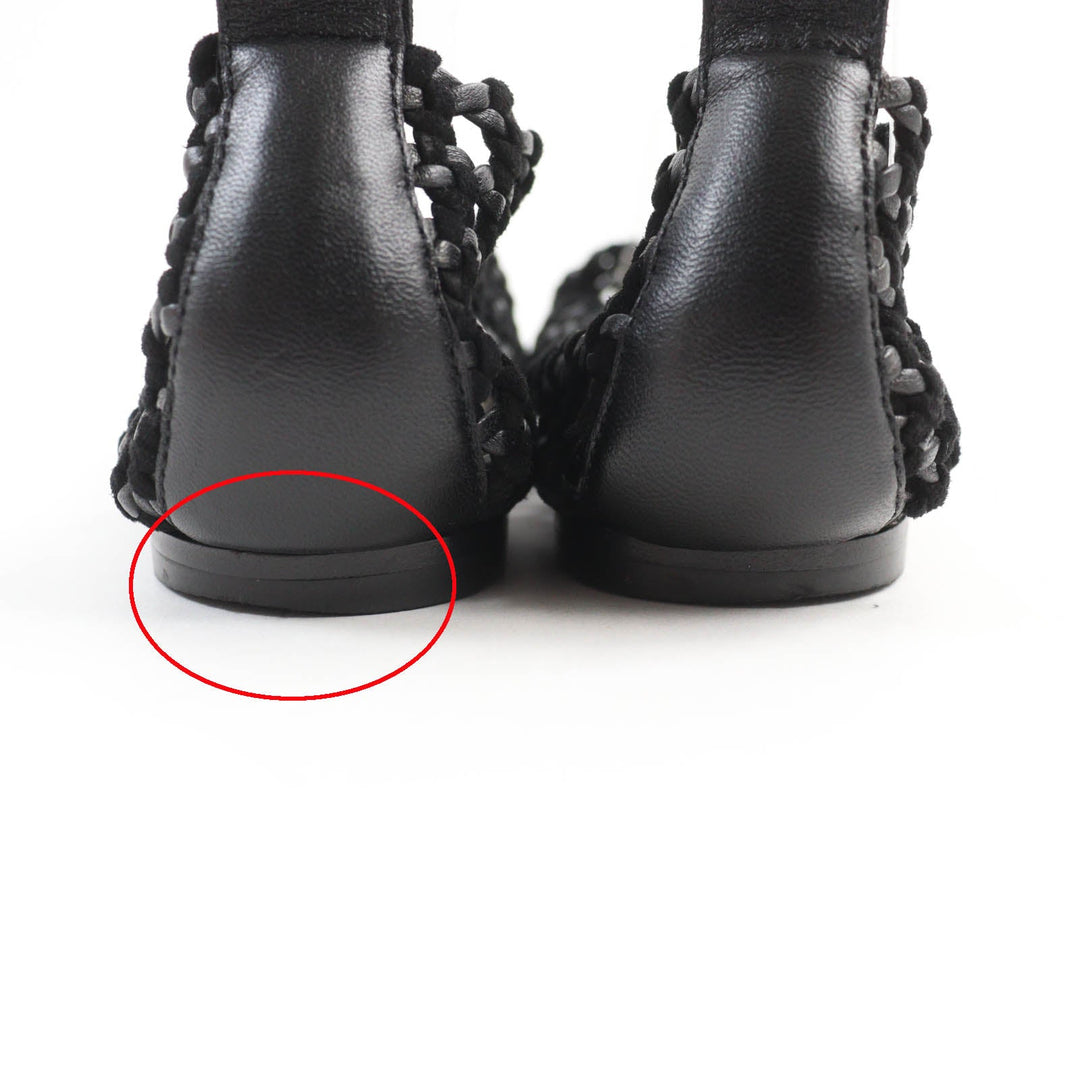 HERMES pumps Main: Leather, Part: Suede leather black Minoruk Women 36 1/2 Used Authentic