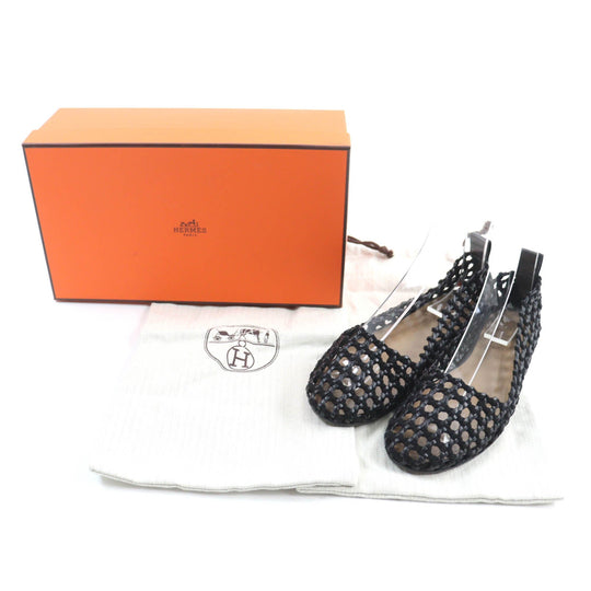 HERMES pumps Main: Leather, Part: Suede leather black Minoruk Women 36 1/2 Used Authentic