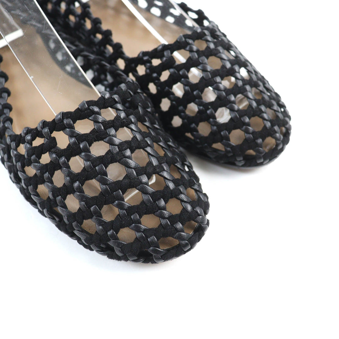 HERMES pumps Main: Leather, Part: Suede leather black Minoruk Women 36 1/2 Used Authentic