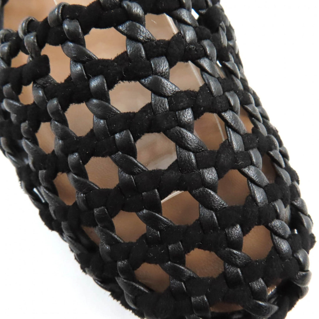 HERMES pumps Main: Leather, Part: Suede leather black Minoruk Women 36 1/2 Used Authentic