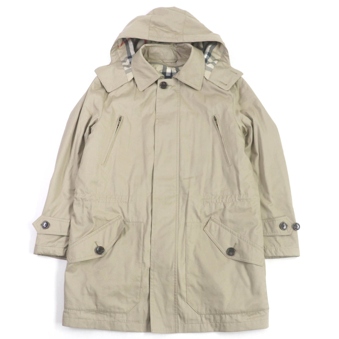 BURBERRY LONDON coat Outer: 75% cotton, Outer: 25% polyester, Lining: polyester, Lining: rayon, Part: 100% cotton light beige mens LL Used Authentic