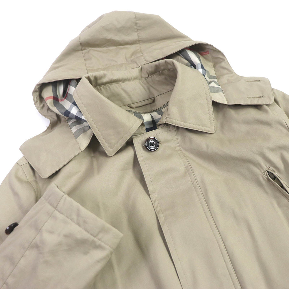 BURBERRY LONDON coat Outer: 75% cotton, Outer: 25% polyester, Lining: polyester, Lining: rayon, Part: 100% cotton light beige mens LL Used Authentic