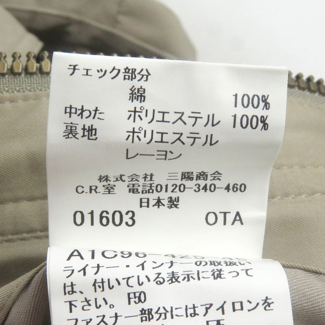 BURBERRY LONDON coat Outer: 75% cotton, Outer: 25% polyester, Lining: polyester, Lining: rayon, Part: 100% cotton light beige mens LL Used Authentic