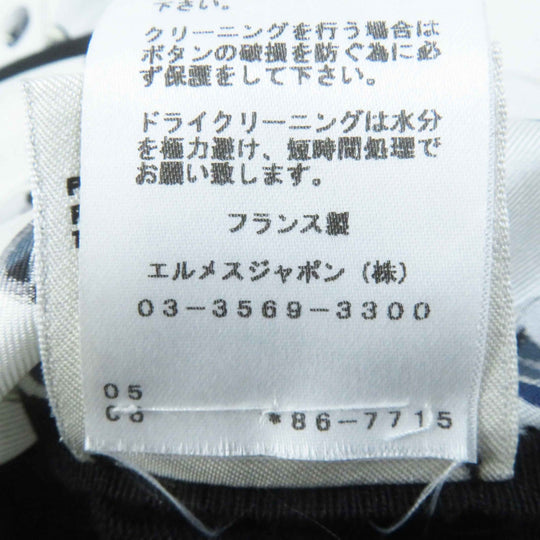 HERMES one piece Main: 100% silk, part: 72% silk, part: 28% cotton Black Grey Women 34 Used Authentic