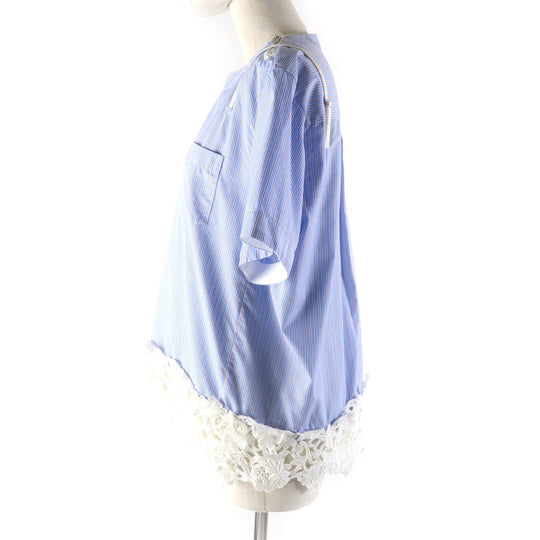 Sacai Cut 21-05596 Main: 79% cotton, Main: 21% polyester, Part: 100% polyester, Part: 100% cotton Light blue white Women 1 Used Authentic