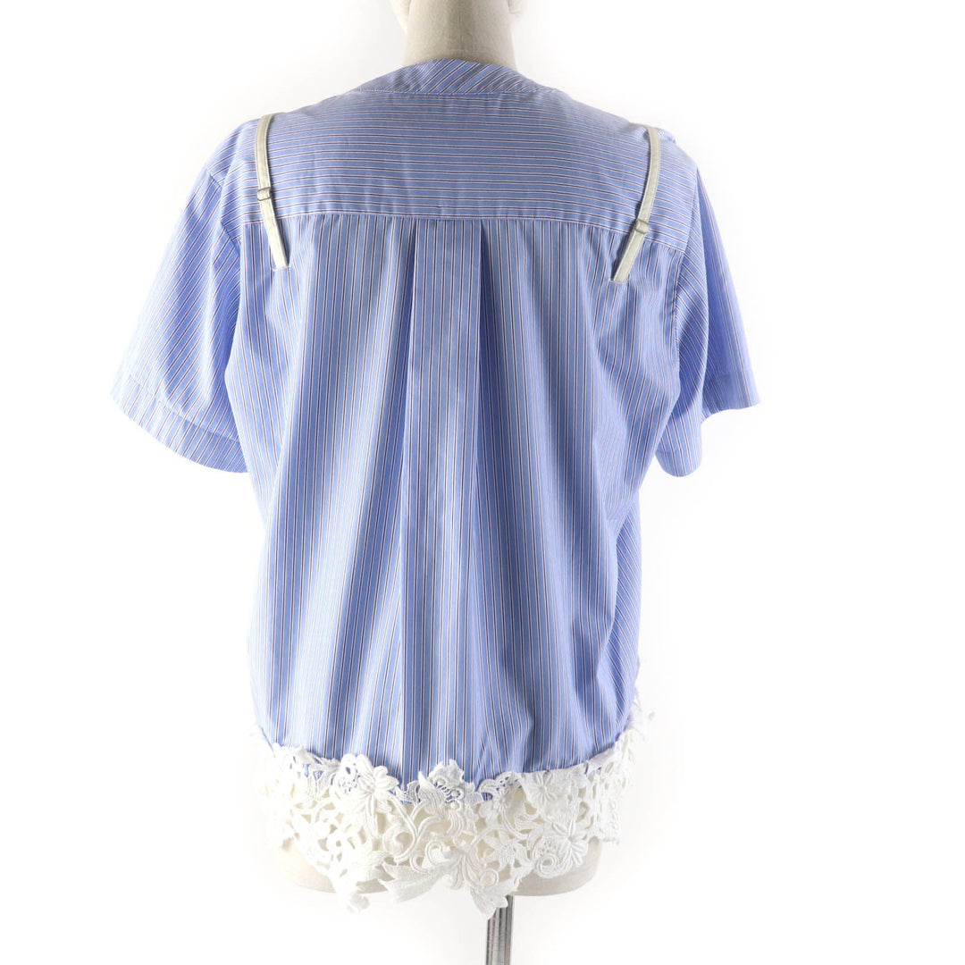 Sacai Cut 21-05596 Main: 79% cotton, Main: 21% polyester, Part: 100% polyester, Part: 100% cotton Light blue white Women 1 Used Authentic