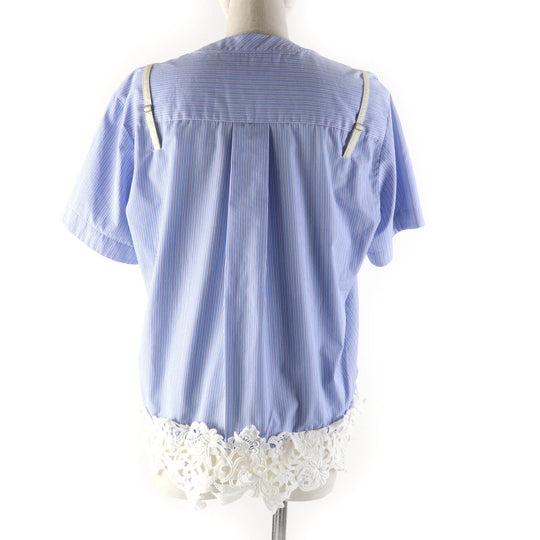 Sacai Cut 21-05596 Main: 79% cotton, Main: 21% polyester, Part: 100% polyester, Part: 100% cotton Light blue white Women 1 Used Authentic
