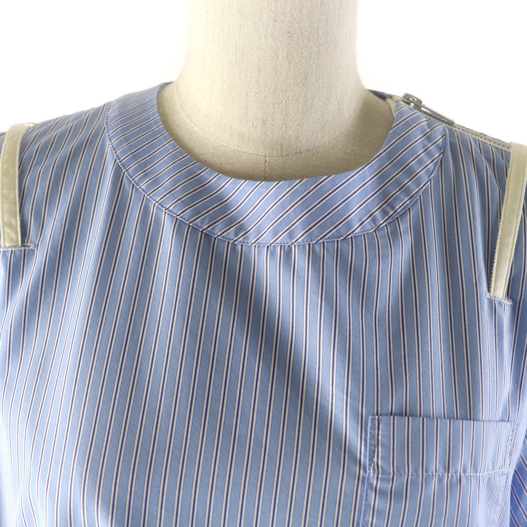 Sacai Cut 21-05596 Main: 79% cotton, Main: 21% polyester, Part: 100% polyester, Part: 100% cotton Light blue white Women 1 Used Authentic