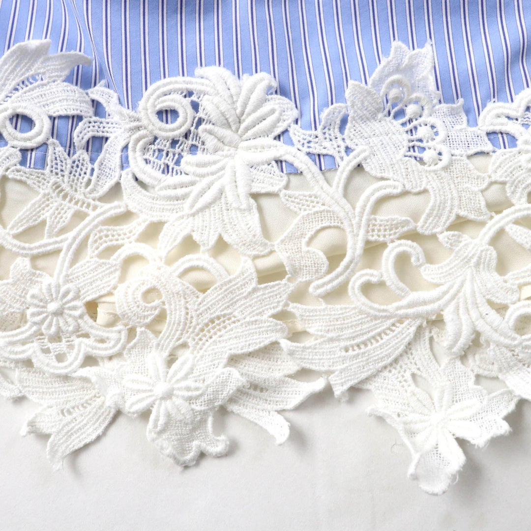 Sacai Cut 21-05596 Main: 79% cotton, Main: 21% polyester, Part: 100% polyester, Part: 100% cotton Light blue white Women 1 Used Authentic