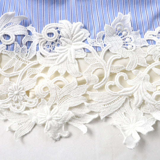 Sacai Cut 21-05596 Main: 79% cotton, Main: 21% polyester, Part: 100% polyester, Part: 100% cotton Light blue white Women 1 Used Authentic