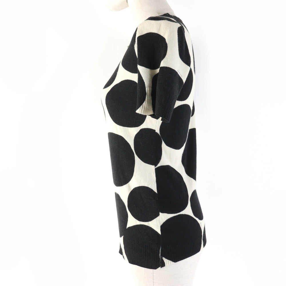GUCCI Short sleeve knit 229111 Main: 100% cashmere Black Ivory Women S Used Authentic