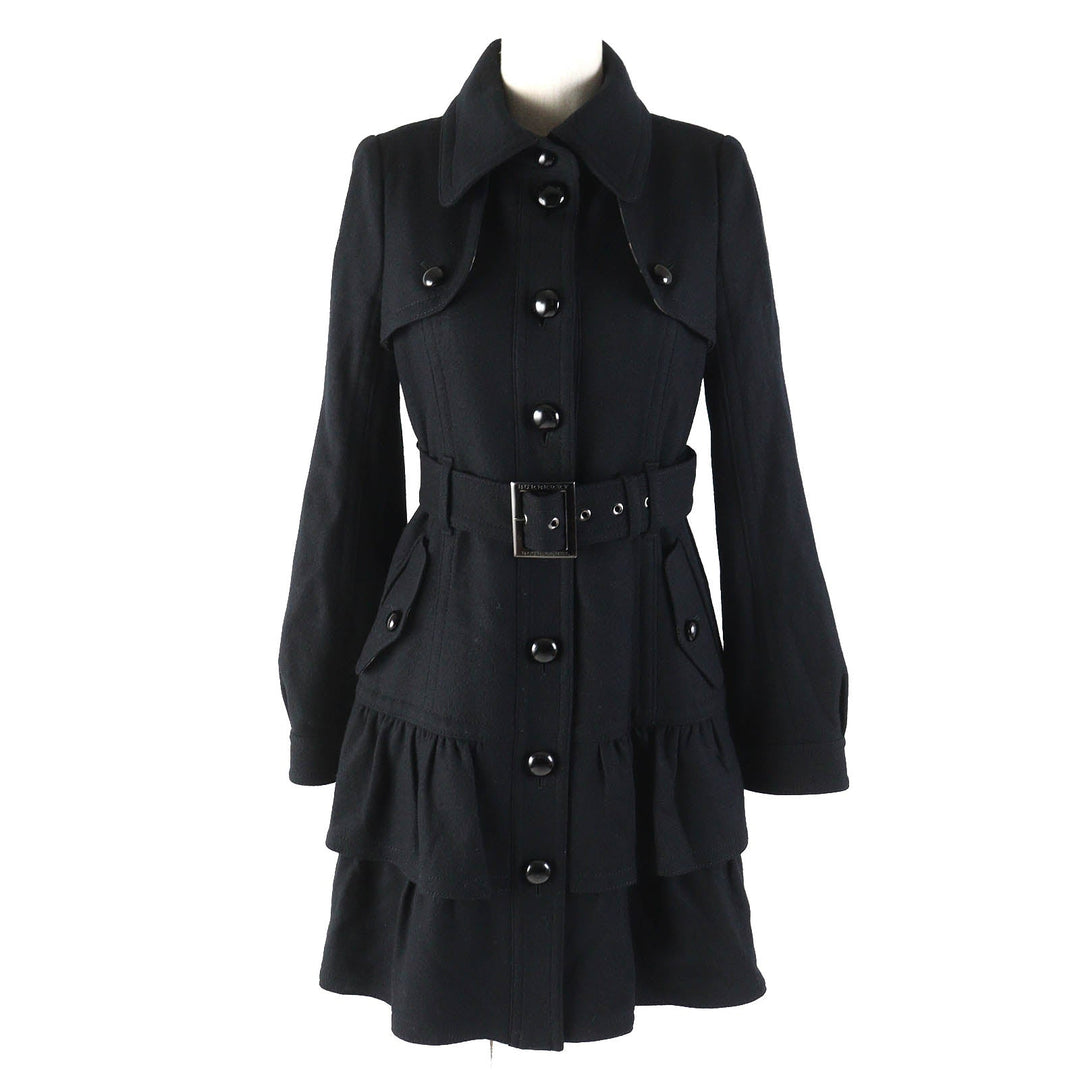 BURBERRY BLUE LABEL coat Outer: 100% wool, Lining: Cupra, Lining: Polyester, Sleeve lining: Polyester black Women 38 Used Authentic