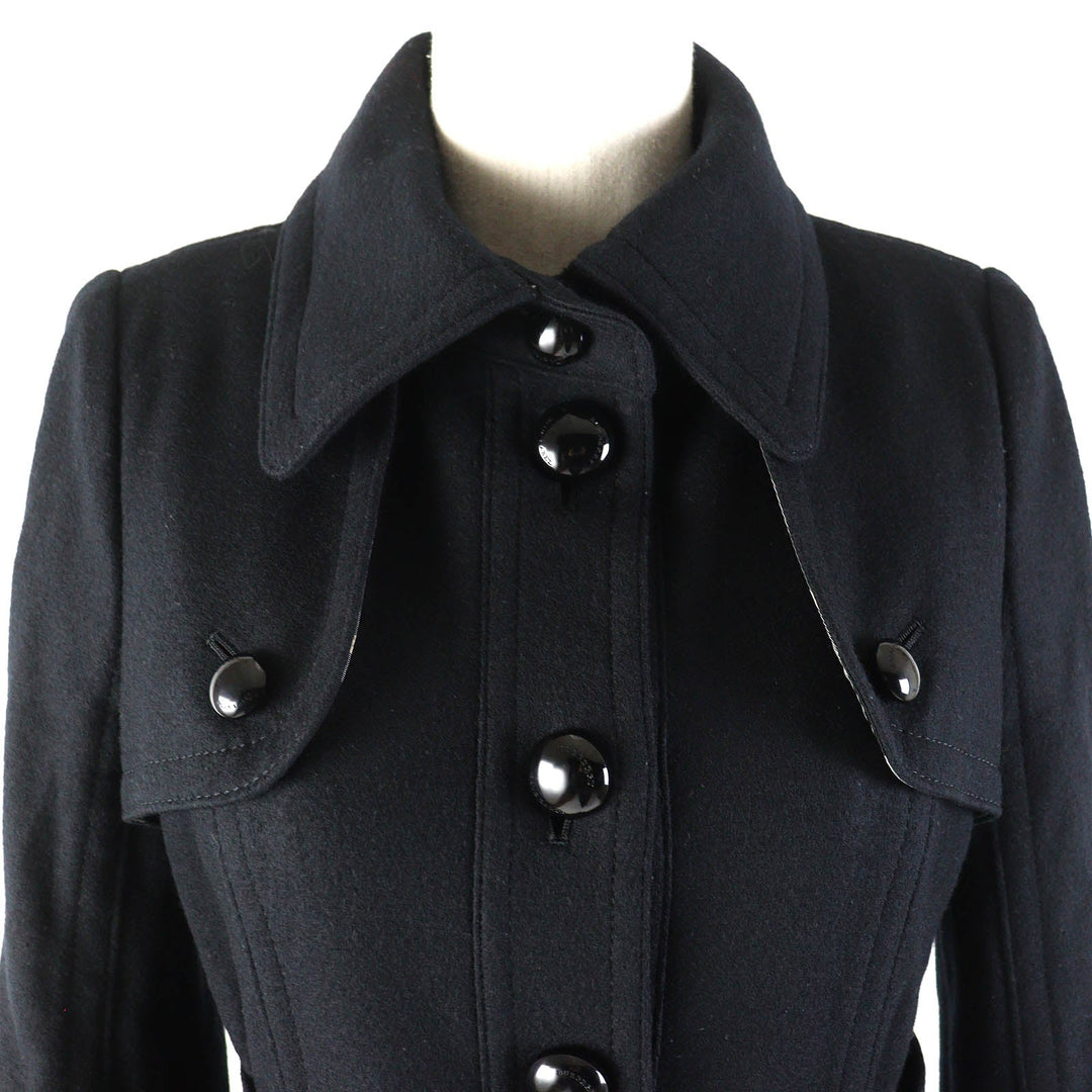 BURBERRY BLUE LABEL coat Outer: 100% wool, Lining: Cupra, Lining: Polyester, Sleeve lining: Polyester black Women 38 Used Authentic