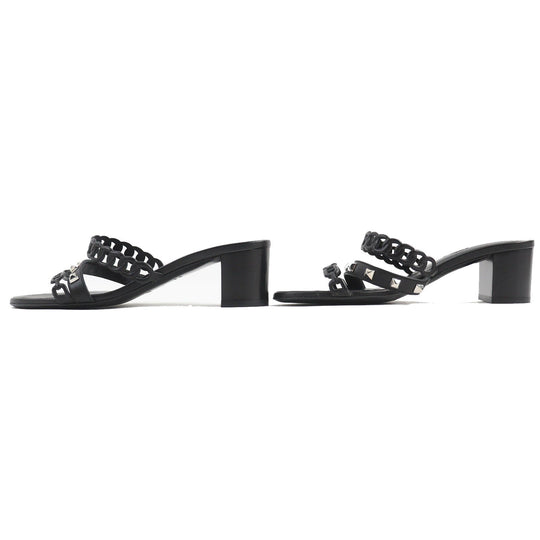 HERMES Sandals 201068Z Main: Leather black Agiaccio Women 36 Used Authentic
