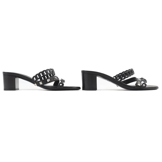 HERMES Sandals 201068Z Main: Leather black Agiaccio Women 36 Used Authentic
