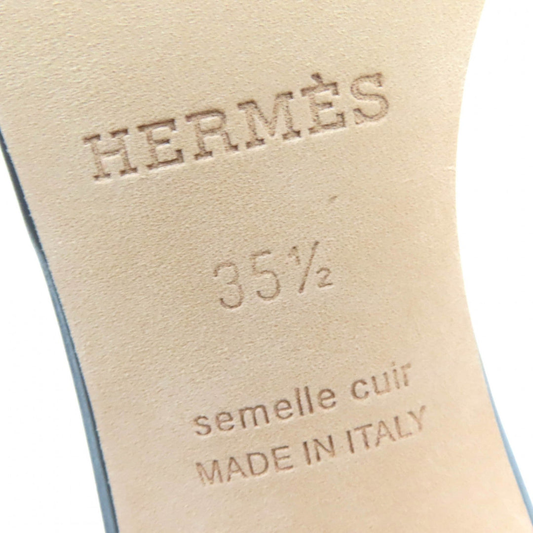 HERMES Sandals 071002Z Main: Leather black Oasis Women 35 1/2 Used Authentic