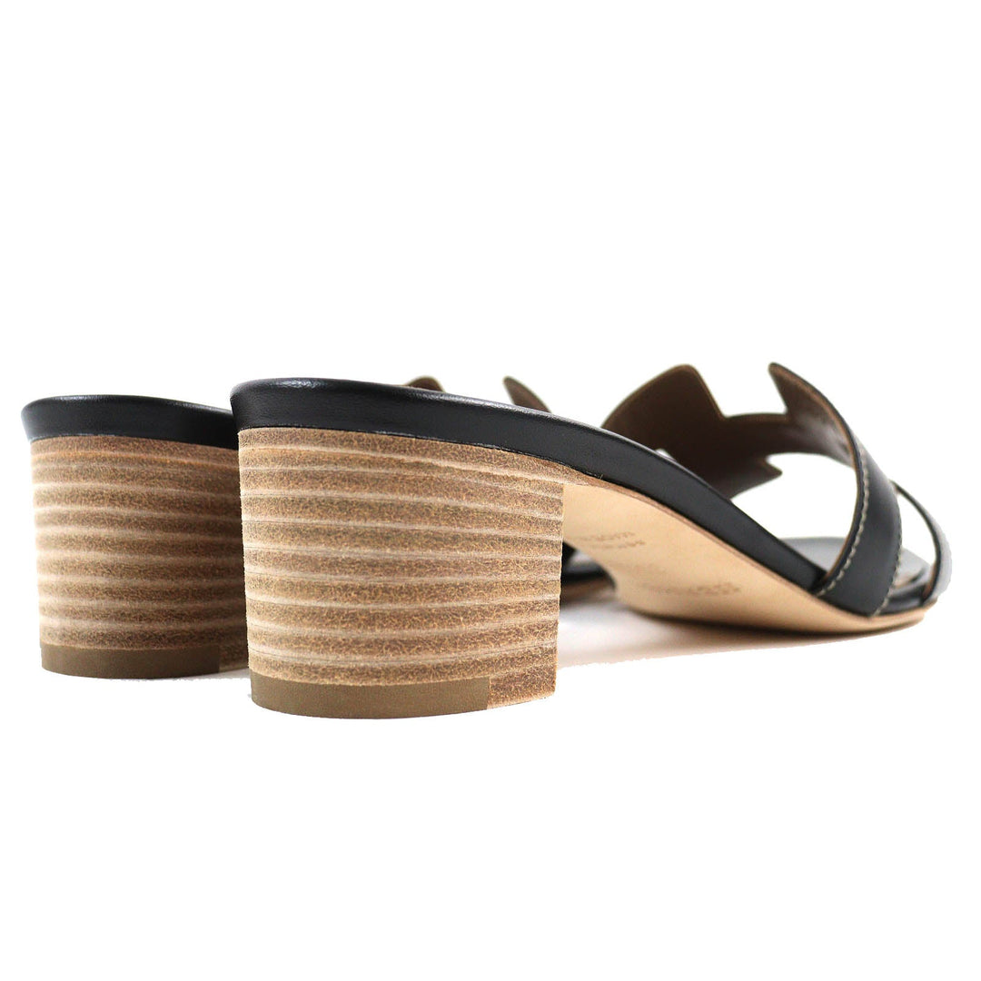 HERMES Sandals 071002Z Main: Leather black Oasis Women 35 1/2 Used Authentic