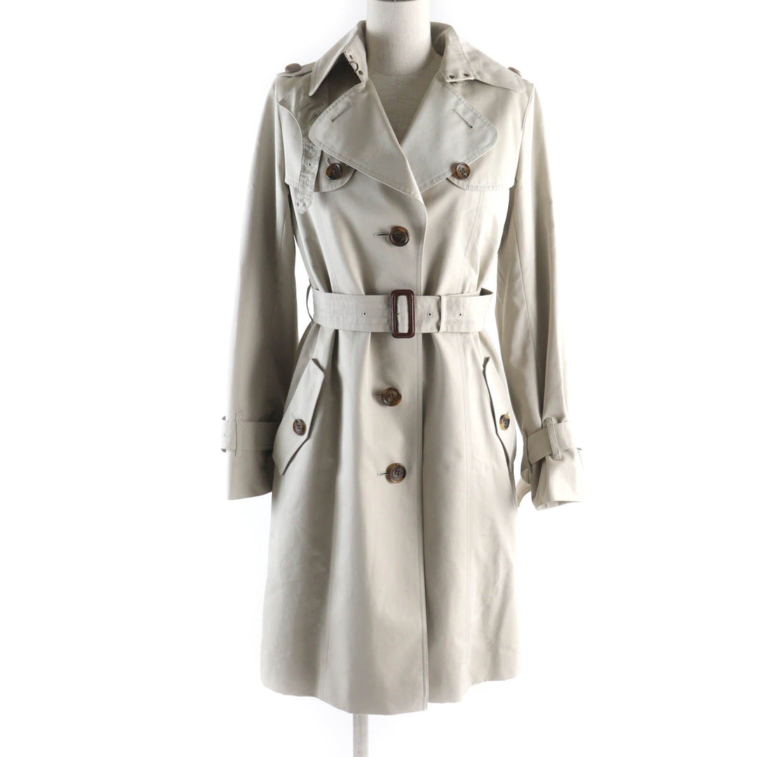 BURBERRY LONDON trench coat FRD63-170-42 Outer: 100% cotton, Lining: cotton, Lining: cupra, Part: cowhide, Main: 100% wool beige Women 38 Used Authentic