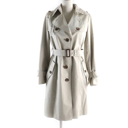 BURBERRY LONDON trench coat FRD63-170-42 Outer: 100% cotton, Lining: cotton, Lining: cupra, Part: cowhide, Main: 100% wool beige Women 38 Used Authentic