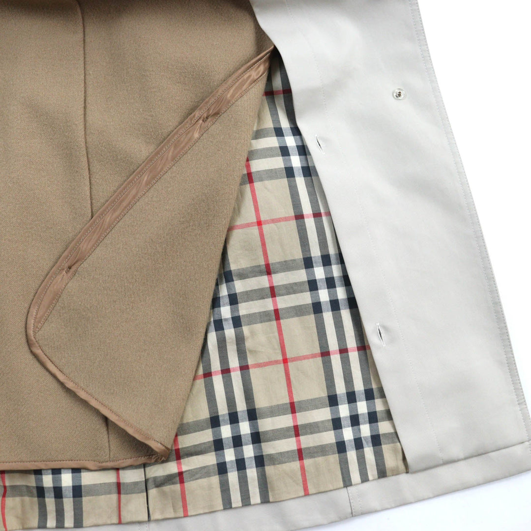 BURBERRY LONDON trench coat FRD63-170-42 Outer: 100% cotton, Lining: cotton, Lining: cupra, Part: cowhide, Main: 100% wool beige Women 38 Used Authentic