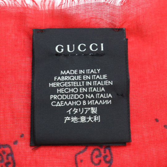 GUCCI scarf 453225 Main: 85% rayon, Main: 15% silk Red black mens Used Authentic