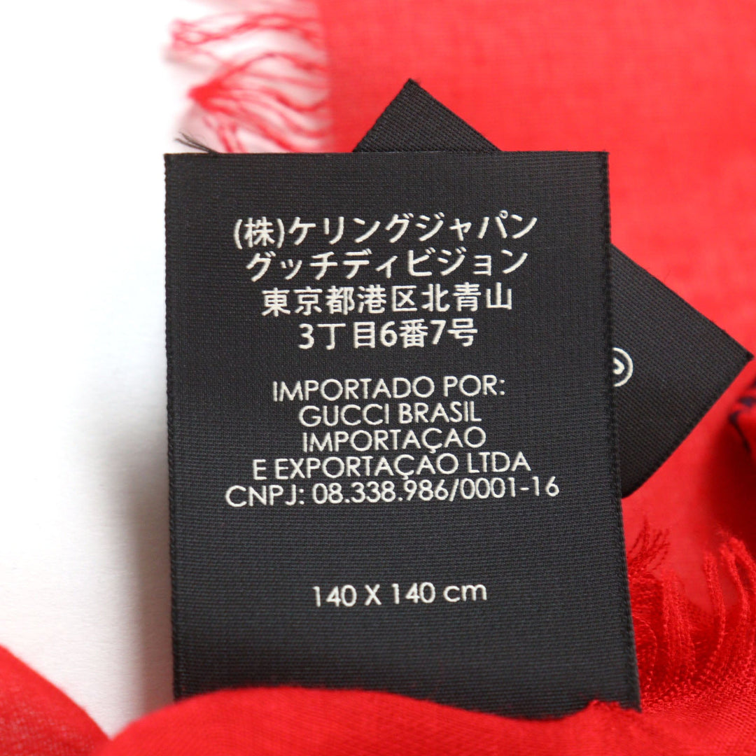 GUCCI scarf 453225 Main: 85% rayon, Main: 15% silk Red black mens Used Authentic