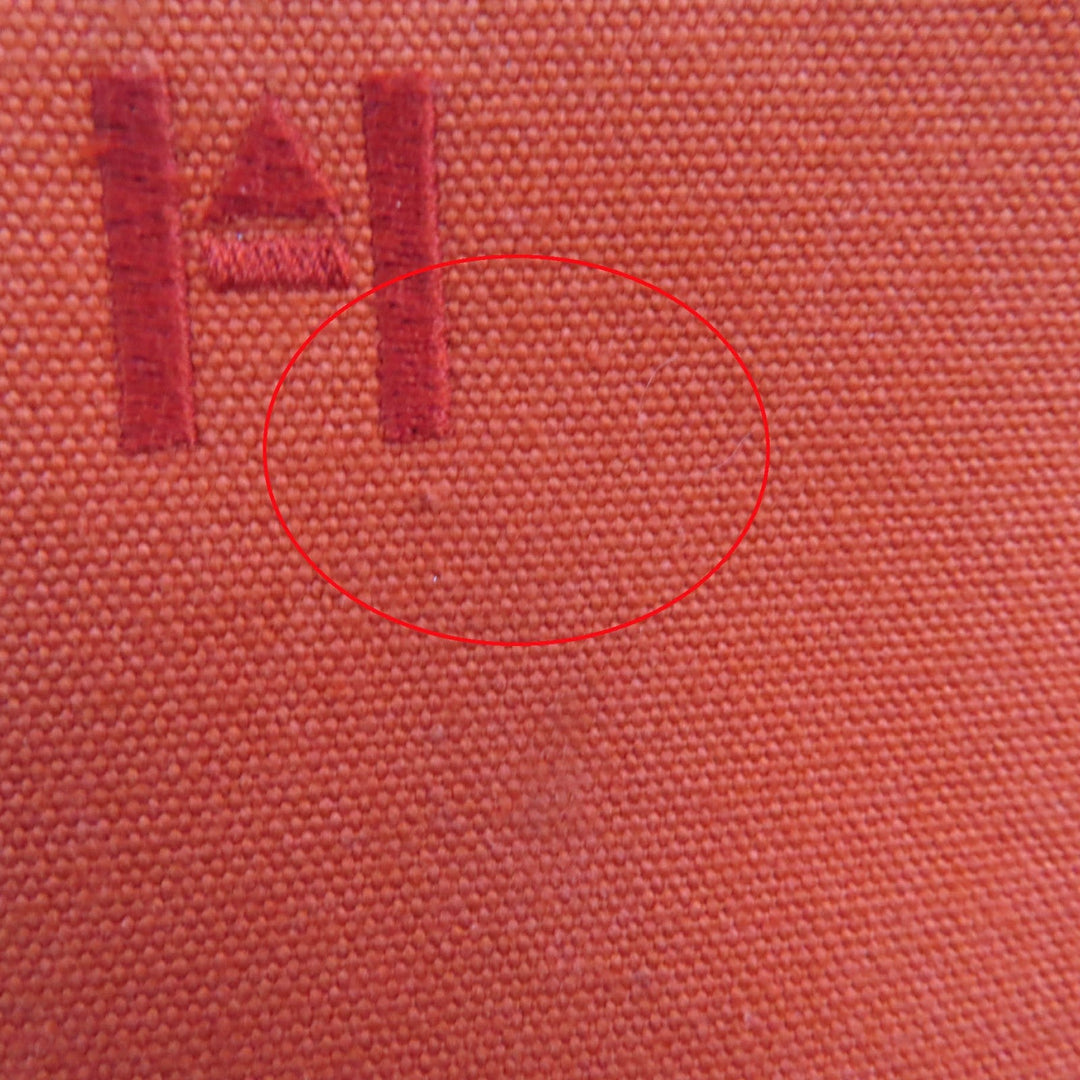 HERMES Pouch Main: Cotton, Lining: Polyurethane, Lining: Cotton, Lining: Polyamide, Part: Leather Orange Camille Women Used Authentic