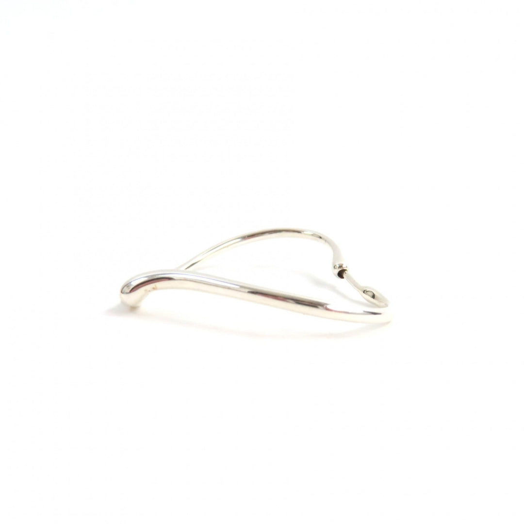 TIFFANY&Co. Pierce Main�FAG925 Silver Elsa Peretti Open Heart Hoop Pierce Women Used Authentic