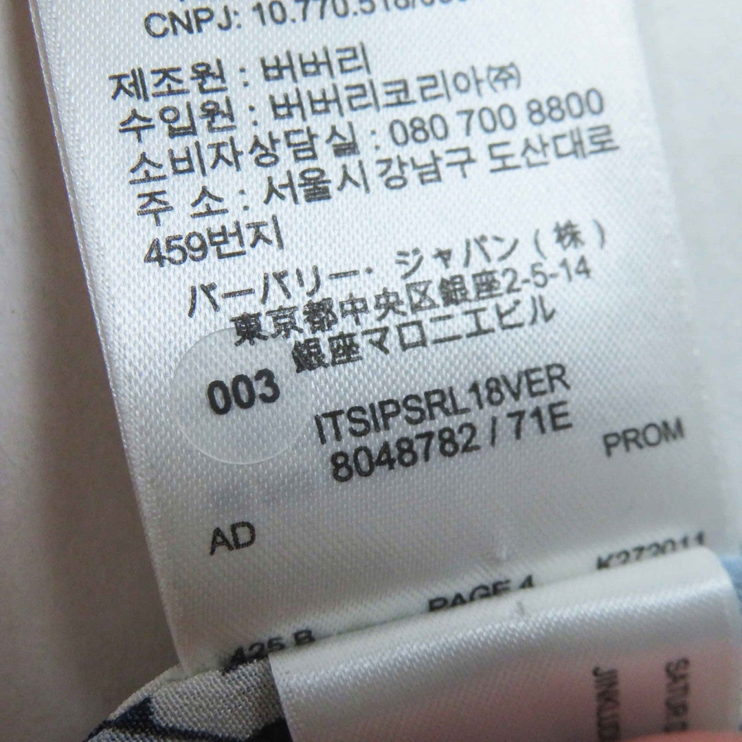 BURBERRY Short sleeve shirt 8048782 Main: 100% silk, Part: 100% silk blue white navy Women 40 Used Authentic